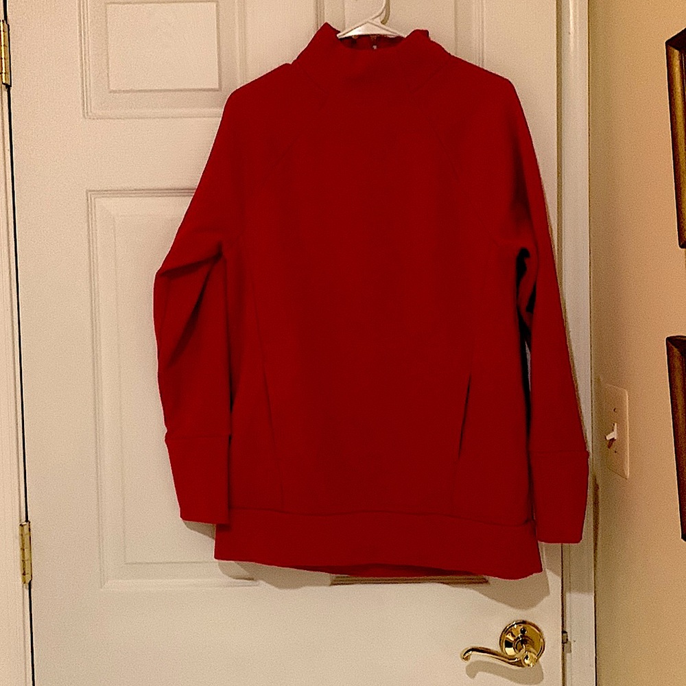 Fabletics sweatshirt. Red. Back zipper. Long sleeve. Size medium